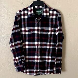 American Eagle Men’s Cotton Plaid Flannel Button Up Shirt, Medium